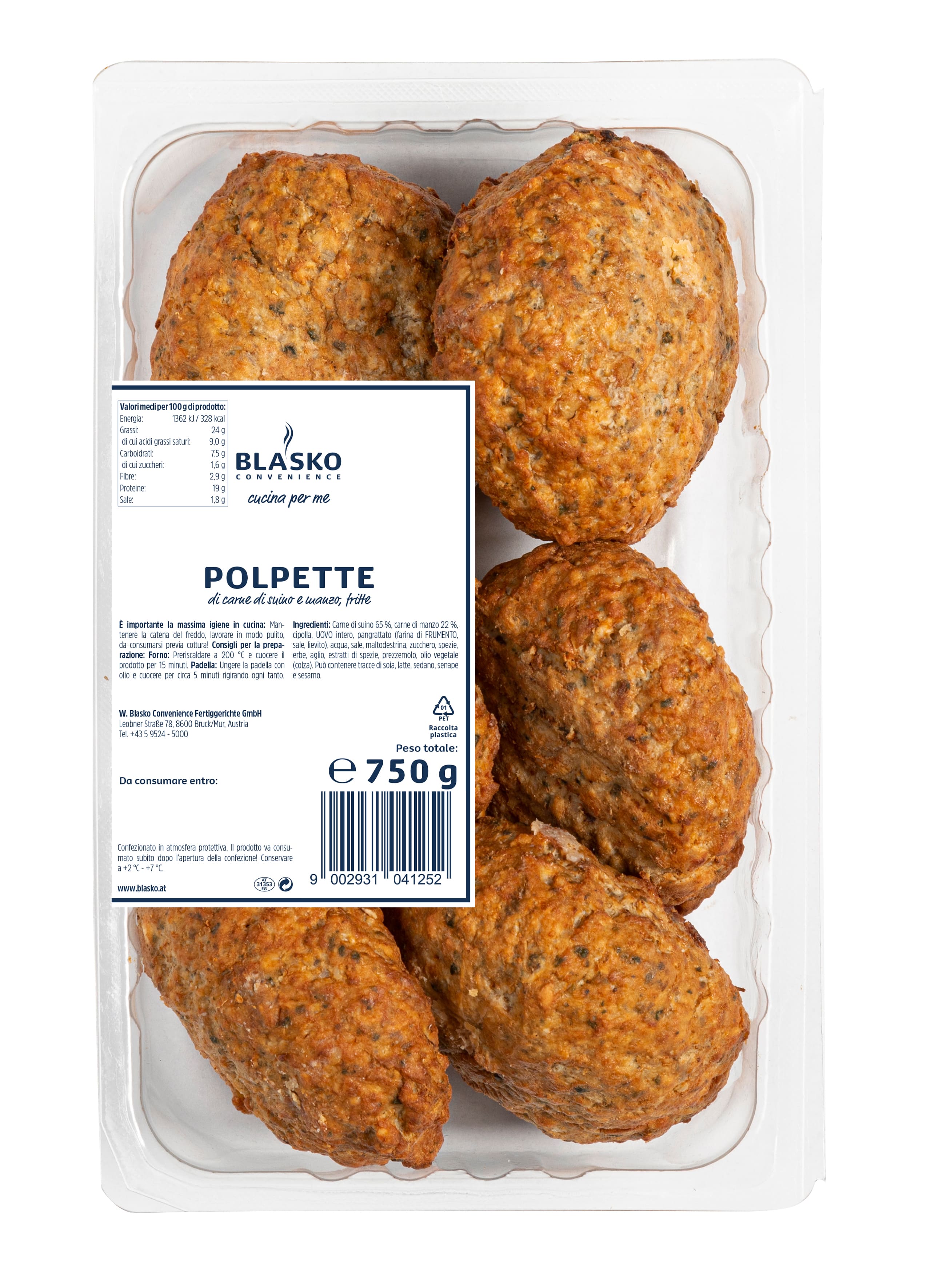 POLPETTE DI CARNE SUINO/MANZOg750**