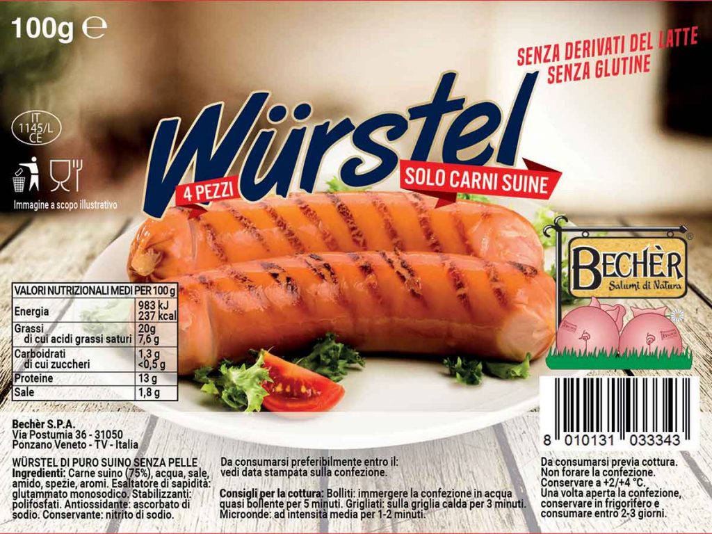 WURSTEL PURO SUINO 4pz g100