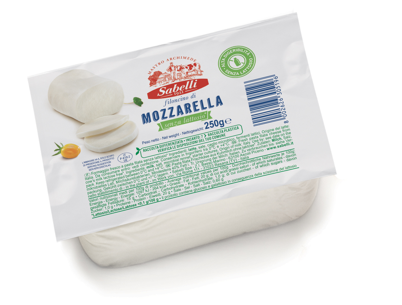 MOZZ. FILONCINO S/LATT.g250 SABELLI