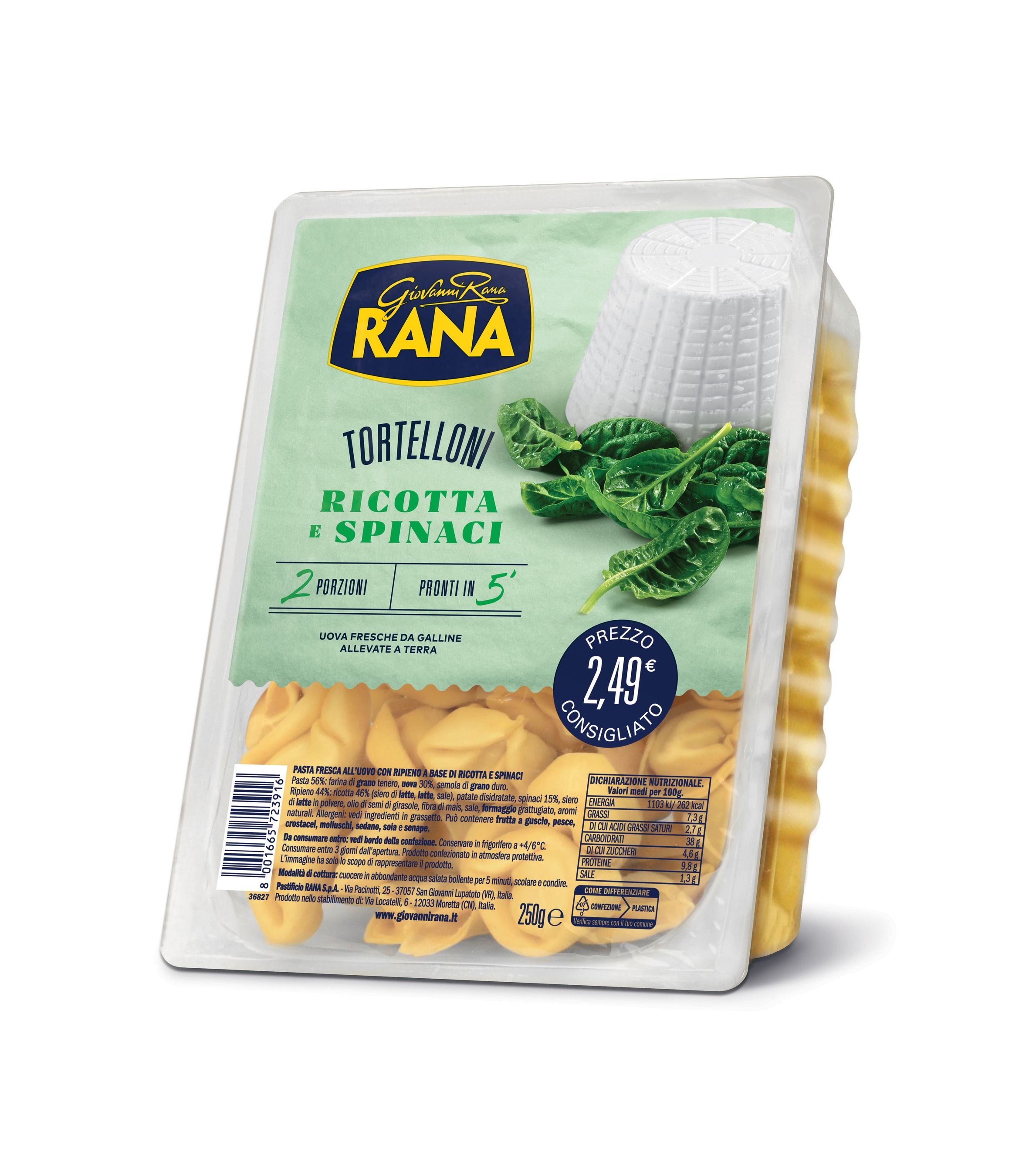 TORTELLONI RICOTTA/SPINACI g250 N.T