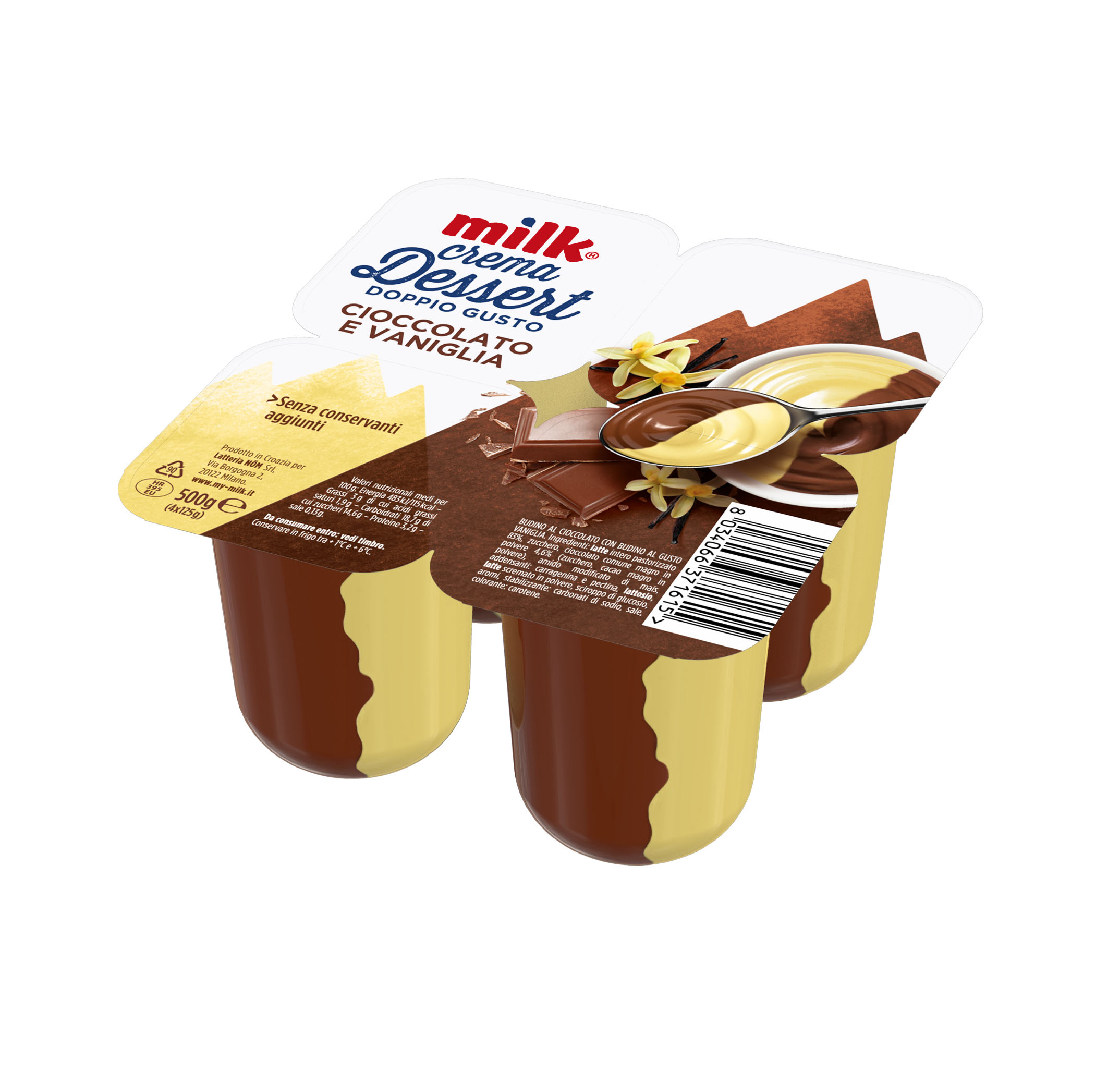 DESSERT CIOCC./VANIGLIA g125*4 MILK