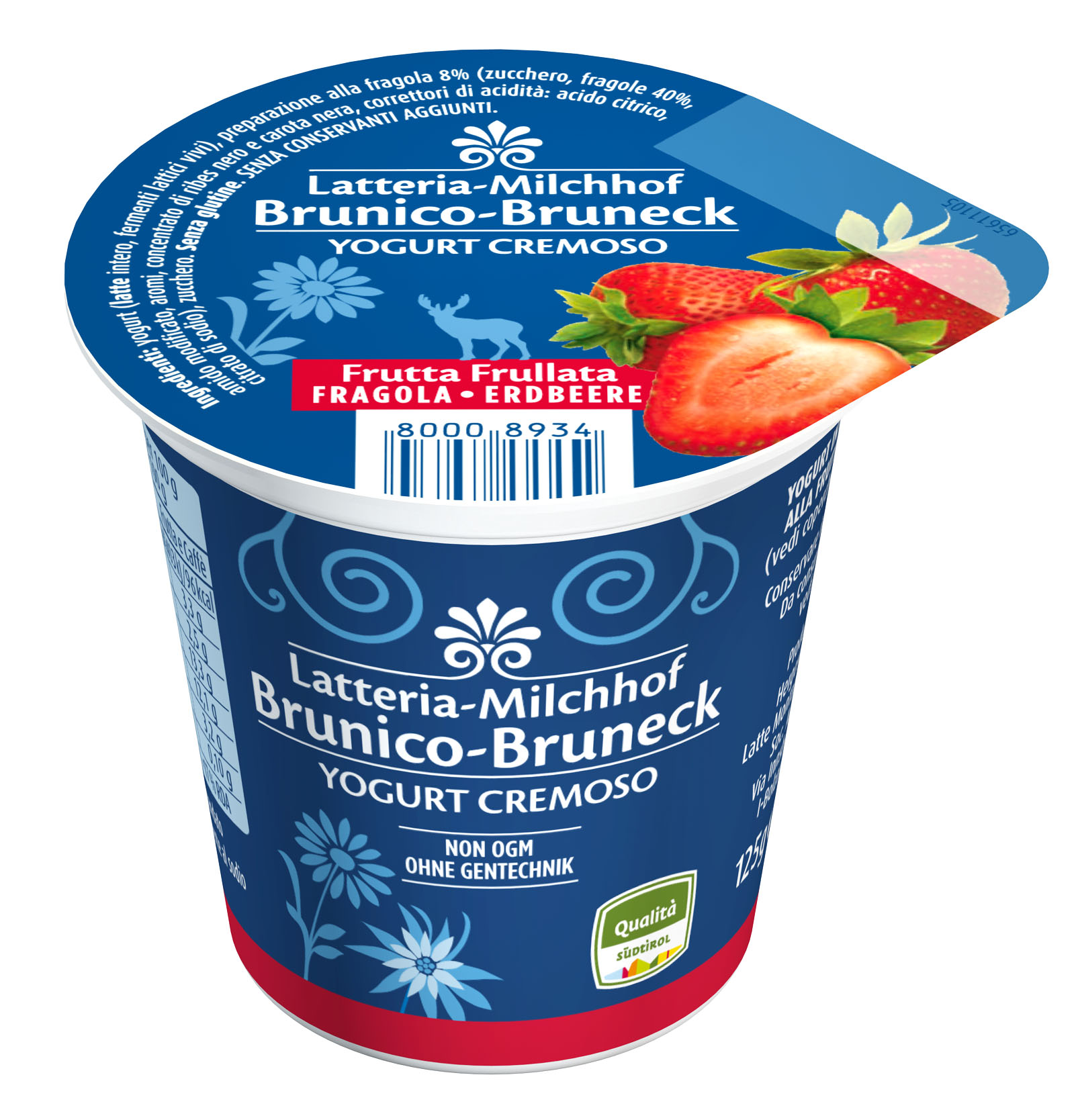 YOG. INTERO FRAGOLA 125g BRUNICO