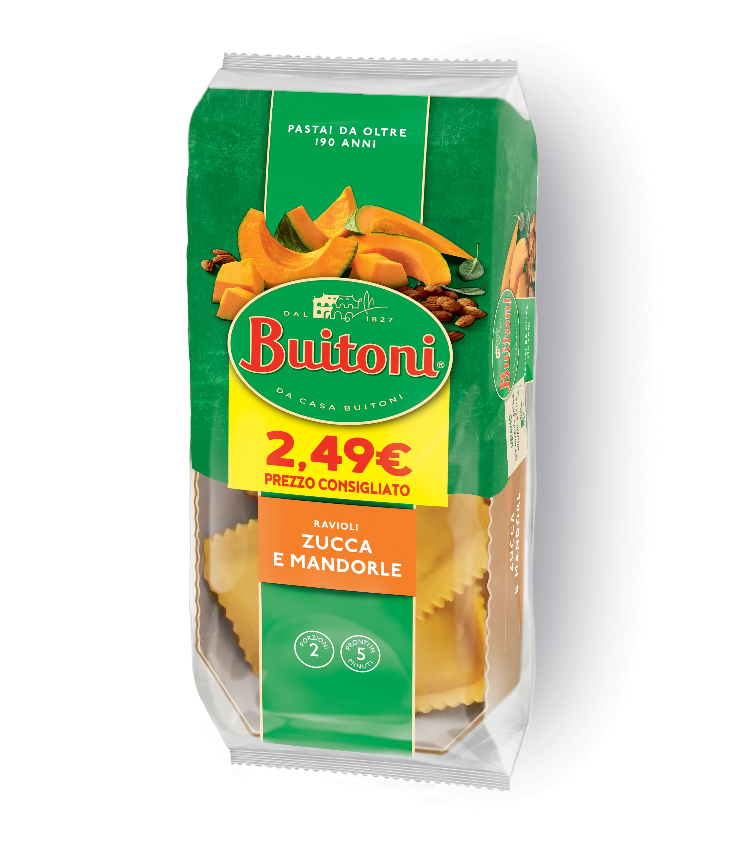 RAVIOLI ZUCCA E MANDORLE g230