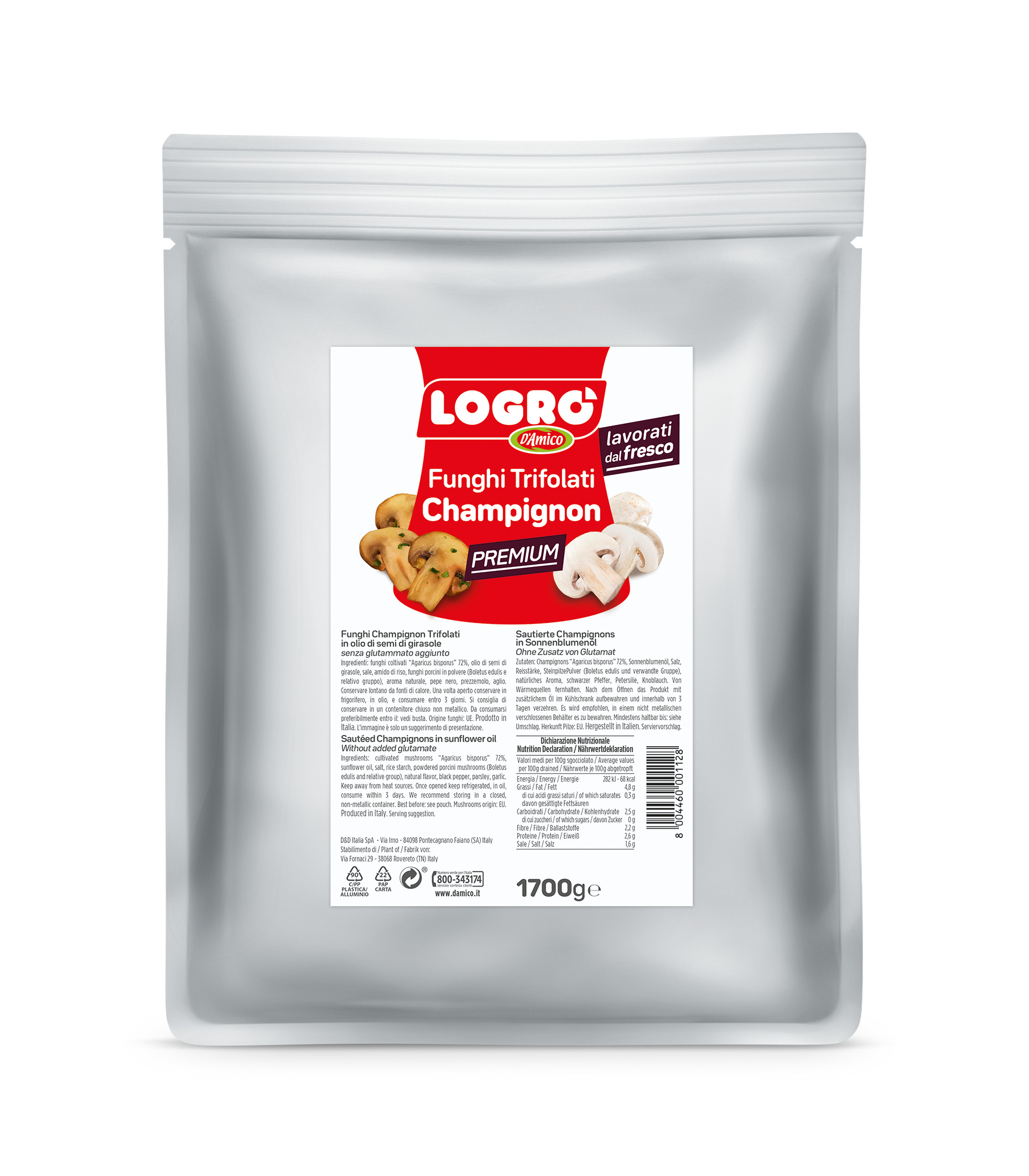 FUNGHI CHAMPIGNON in olio g1700