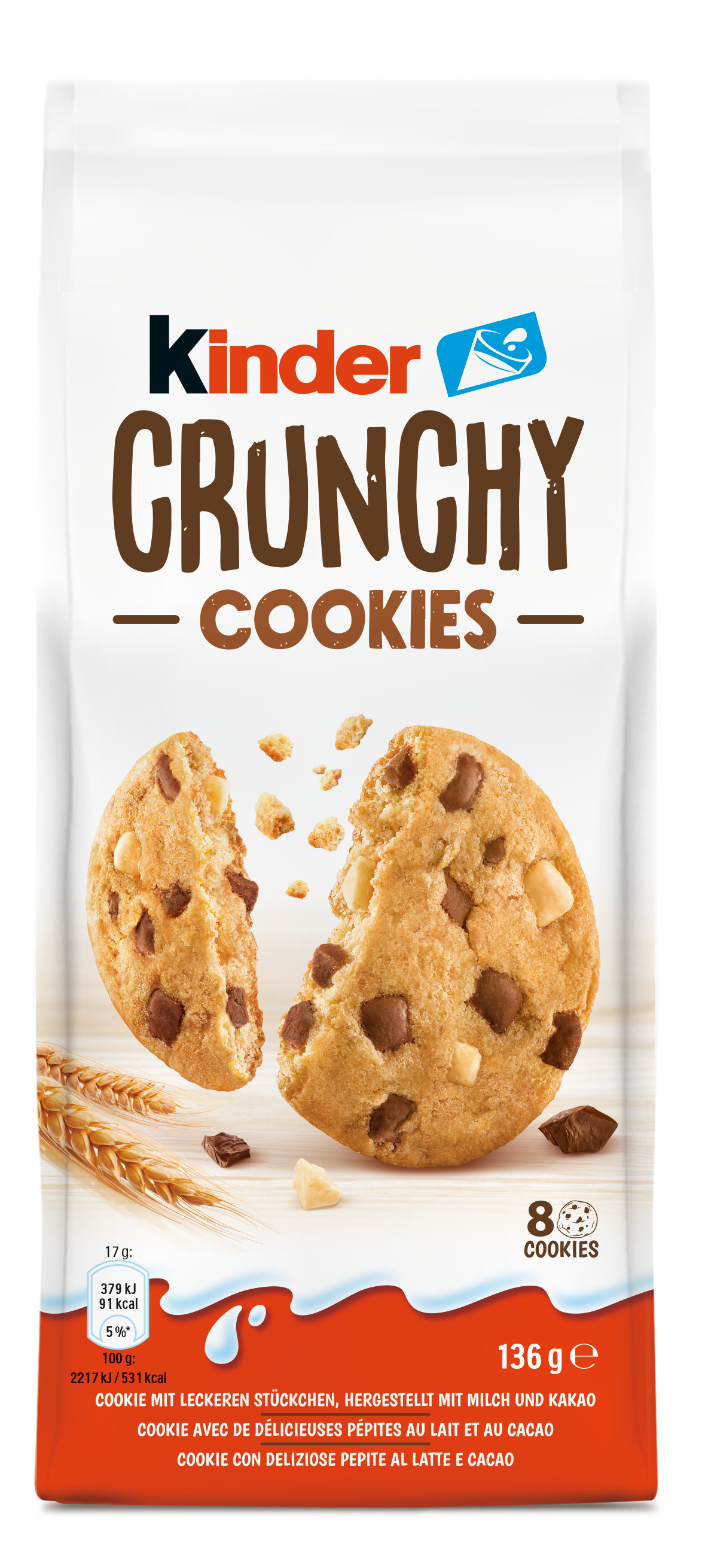 KINDER CRUNCHY COOKIES g136x15